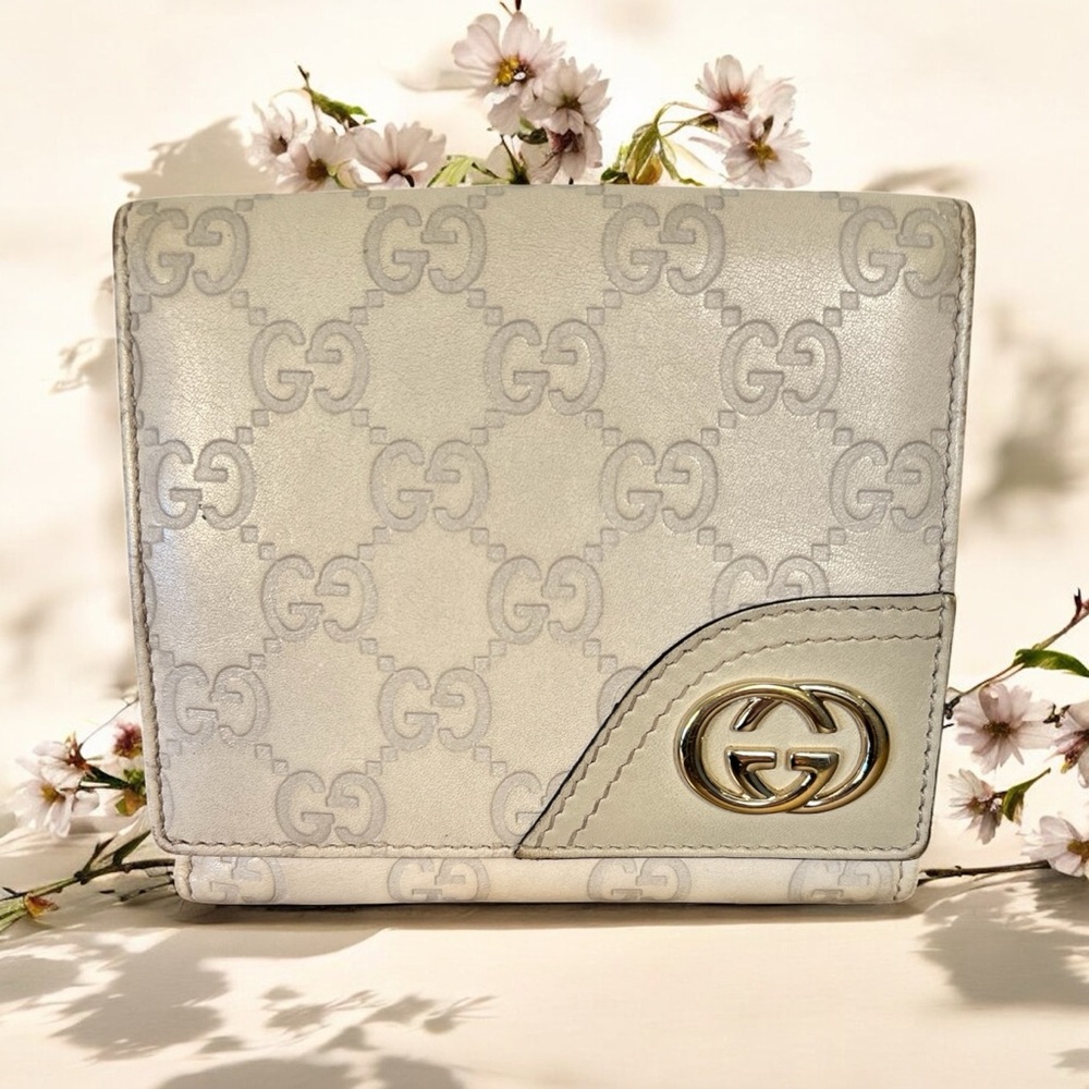 Gucci Guccisima BiFold Cream Leather Wallet (A171)